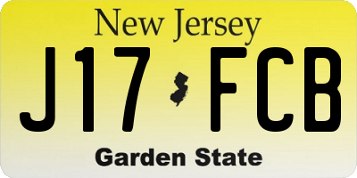 NJ license plate J17FCB