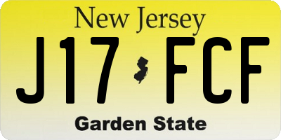 NJ license plate J17FCF