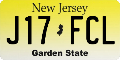 NJ license plate J17FCL