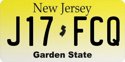 NJ license plate J17FCQ