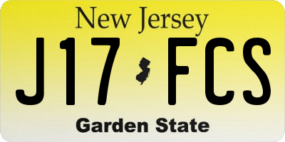 NJ license plate J17FCS