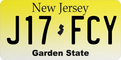NJ license plate J17FCY