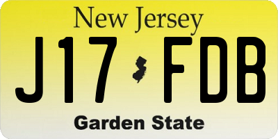 NJ license plate J17FDB