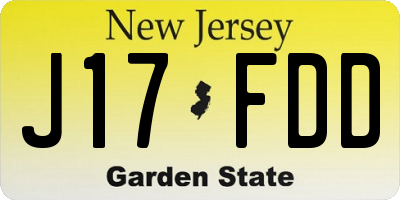 NJ license plate J17FDD