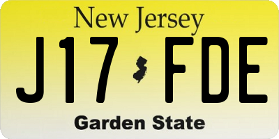 NJ license plate J17FDE