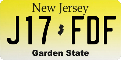 NJ license plate J17FDF