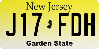 NJ license plate J17FDH