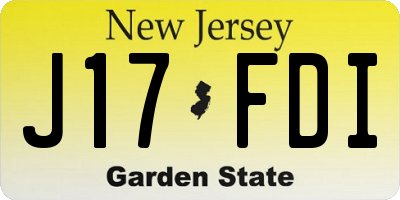 NJ license plate J17FDI