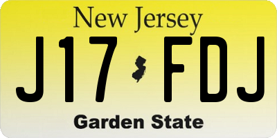 NJ license plate J17FDJ