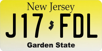 NJ license plate J17FDL