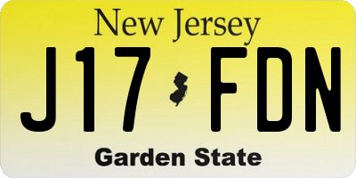NJ license plate J17FDN