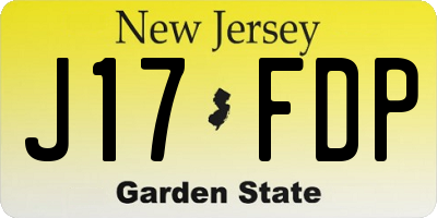 NJ license plate J17FDP