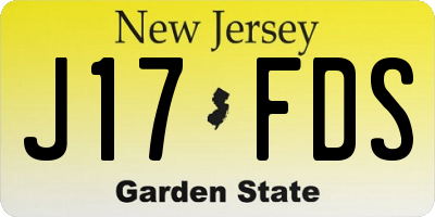 NJ license plate J17FDS