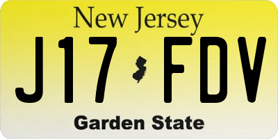 NJ license plate J17FDV