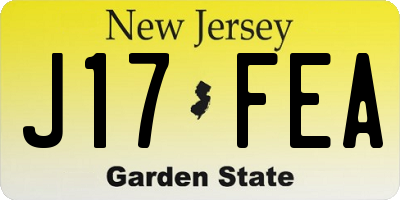 NJ license plate J17FEA