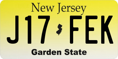NJ license plate J17FEK