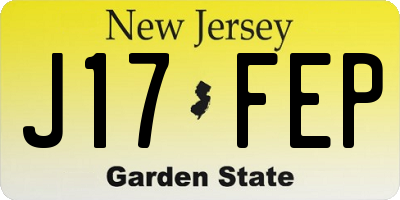 NJ license plate J17FEP