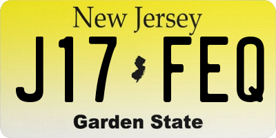 NJ license plate J17FEQ