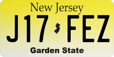 NJ license plate J17FEZ