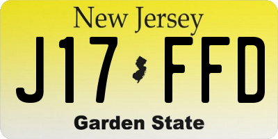 NJ license plate J17FFD