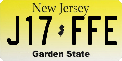 NJ license plate J17FFE