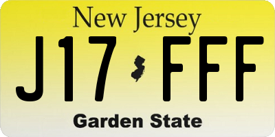 NJ license plate J17FFF