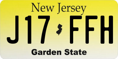 NJ license plate J17FFH