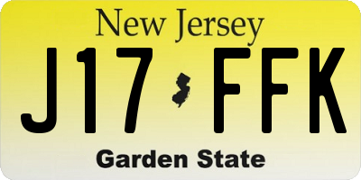 NJ license plate J17FFK