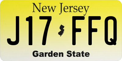NJ license plate J17FFQ