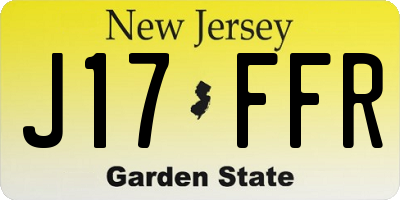 NJ license plate J17FFR