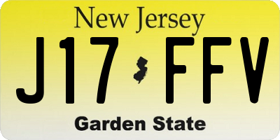 NJ license plate J17FFV