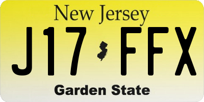 NJ license plate J17FFX