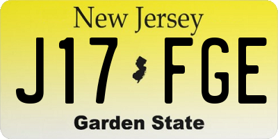 NJ license plate J17FGE