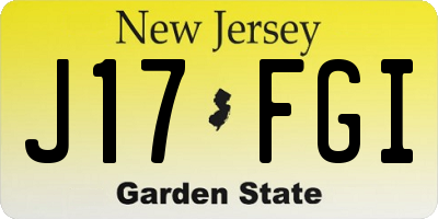 NJ license plate J17FGI