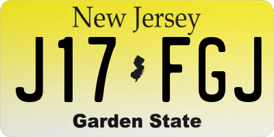 NJ license plate J17FGJ