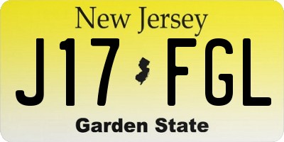 NJ license plate J17FGL
