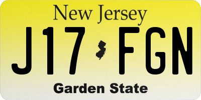 NJ license plate J17FGN