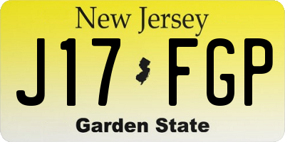 NJ license plate J17FGP