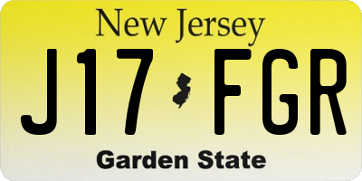 NJ license plate J17FGR