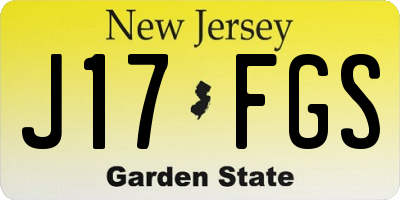 NJ license plate J17FGS