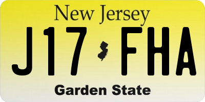 NJ license plate J17FHA