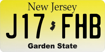 NJ license plate J17FHB