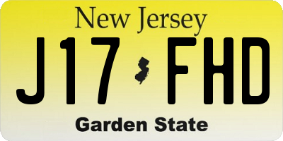 NJ license plate J17FHD