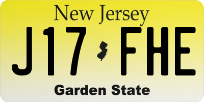 NJ license plate J17FHE