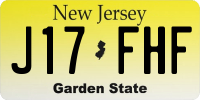 NJ license plate J17FHF