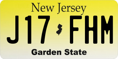 NJ license plate J17FHM
