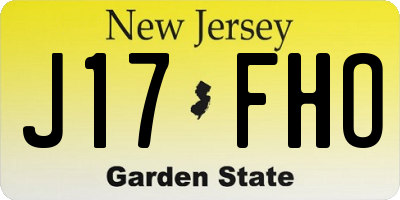 NJ license plate J17FHO