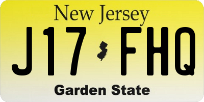 NJ license plate J17FHQ