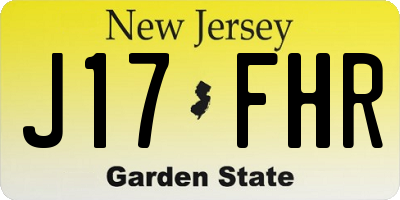 NJ license plate J17FHR