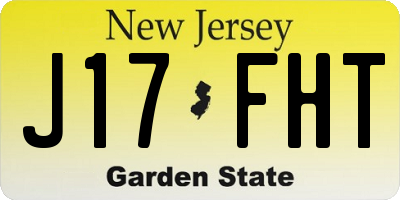 NJ license plate J17FHT